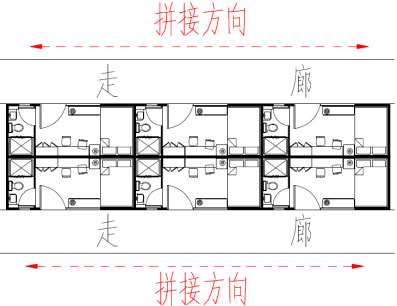 六箱體拼接示意,集裝箱房屋,集裝箱活動(dòng)房,住人集裝箱,集裝箱住宅,集裝箱建筑