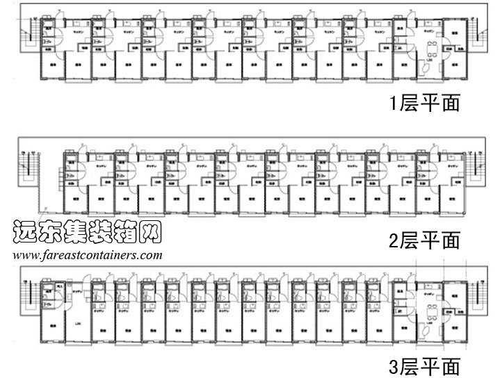 女川集裝箱集合住宅平面設(shè)計圖,集裝箱房屋,集裝箱活動房,住人集裝箱,集裝箱建筑