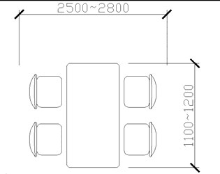 最小四人餐桌尺度,活動(dòng)住宅