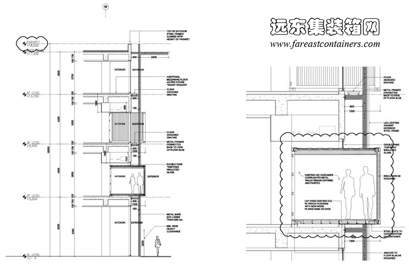 SANLITUN SOUTH 三里屯南區(qū)集裝箱建筑剖面圖