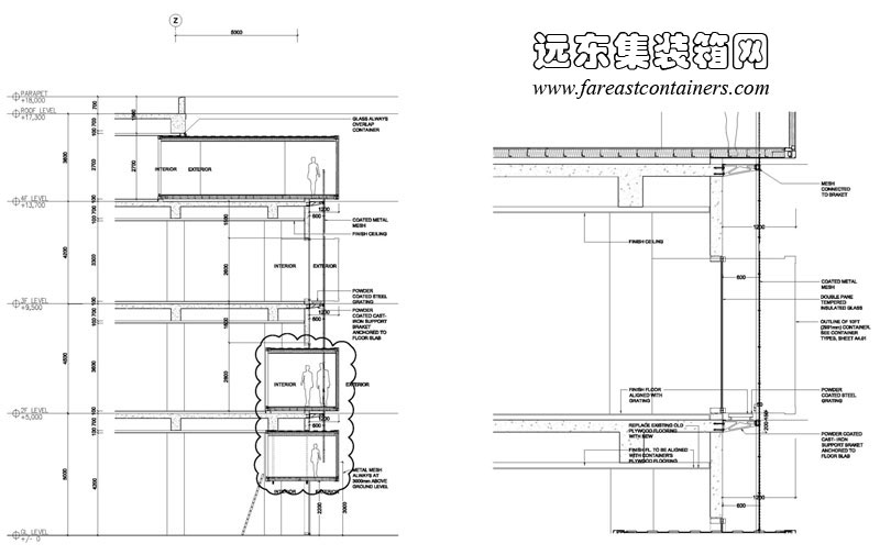 SANLITUN SOUTH 三里屯南區(qū)集裝箱建筑剖面圖