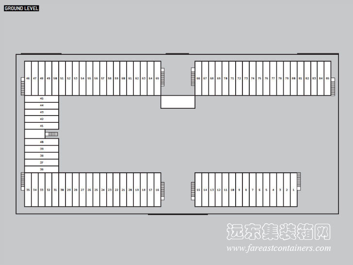 集裝箱大賣場Boxpark NDSM的底層平面圖